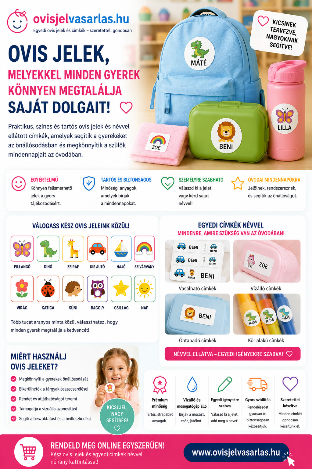 Ovis jelek, melyekkel minden gyerek a helyére talál